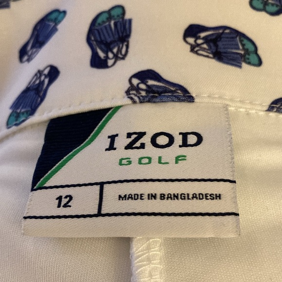 NWOT - IZOD GOLF Blue, Turquoise & White Golf Shoe Patterned Skort - Sz 12 - Picture 3 of 14
